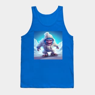 yeti on a snowboard Tank Top